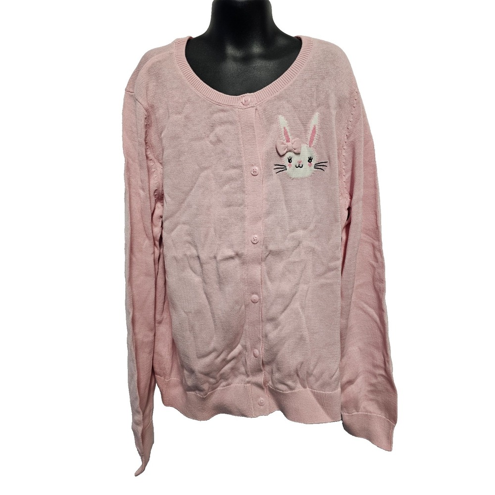 New with tags Children's Place Easter pink cardigan with bunny Girls XXL/16